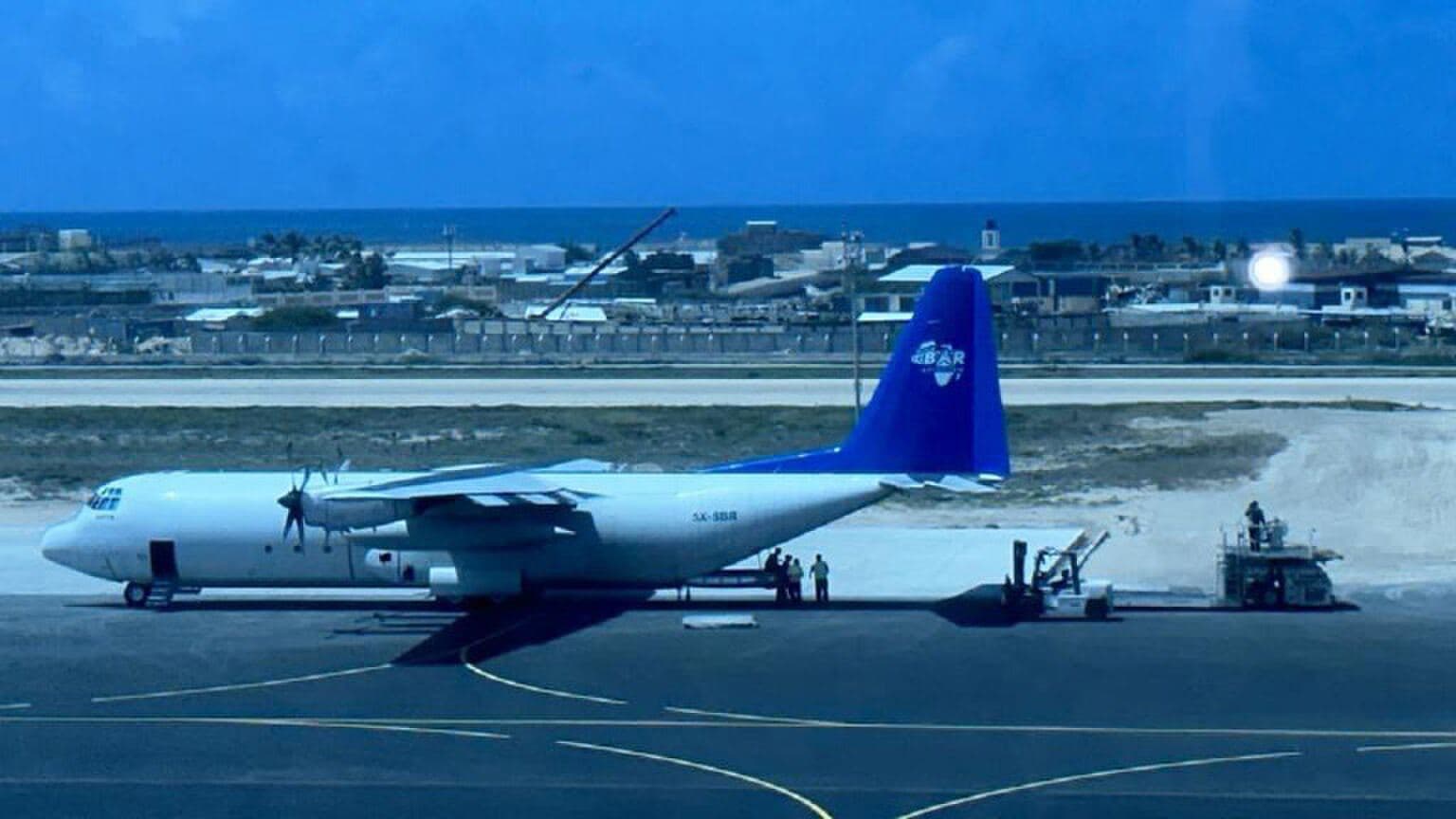 Aircraft on the apron at Mogadishu airport