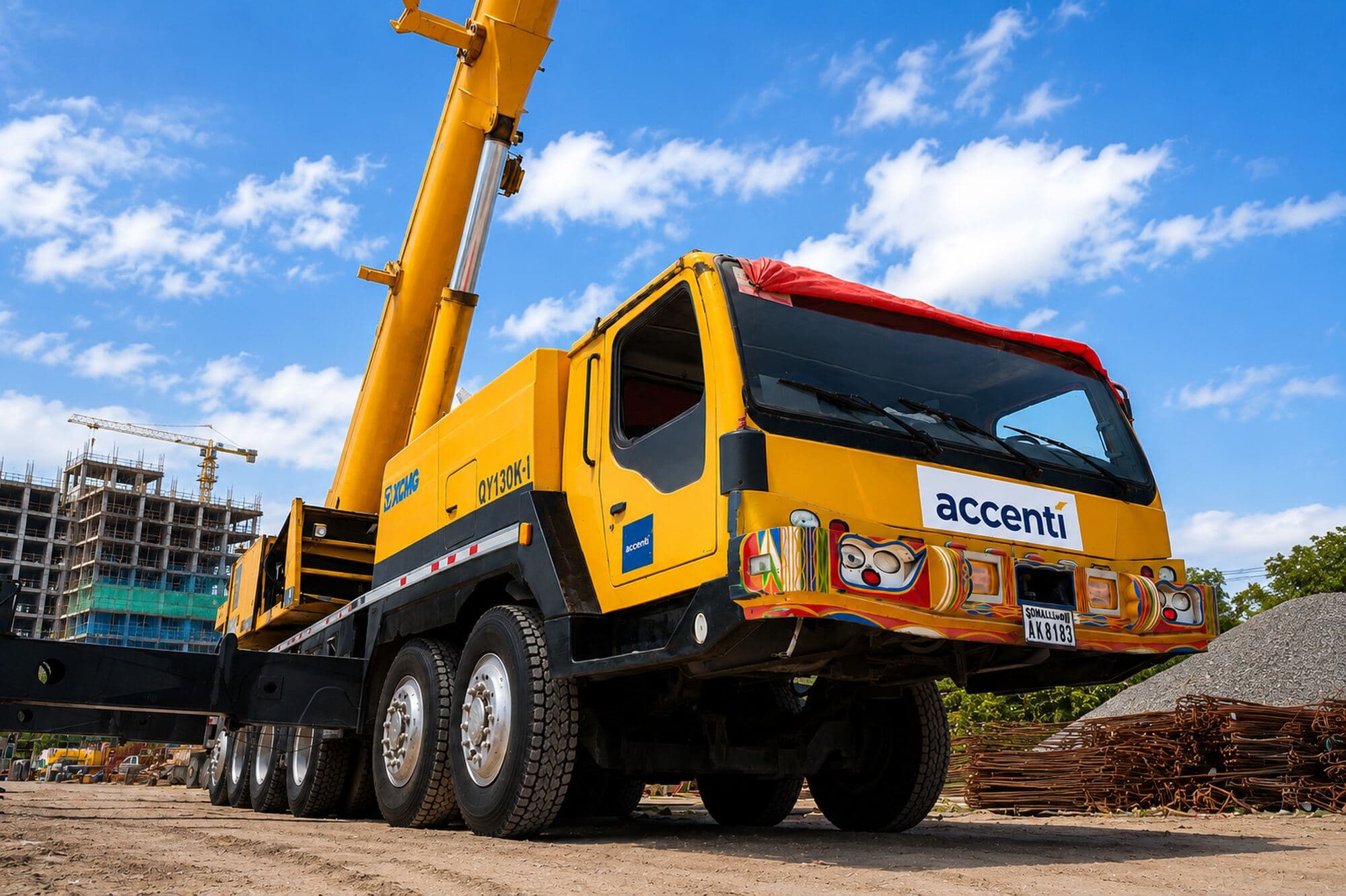 Accenti mobile crane on a construction site