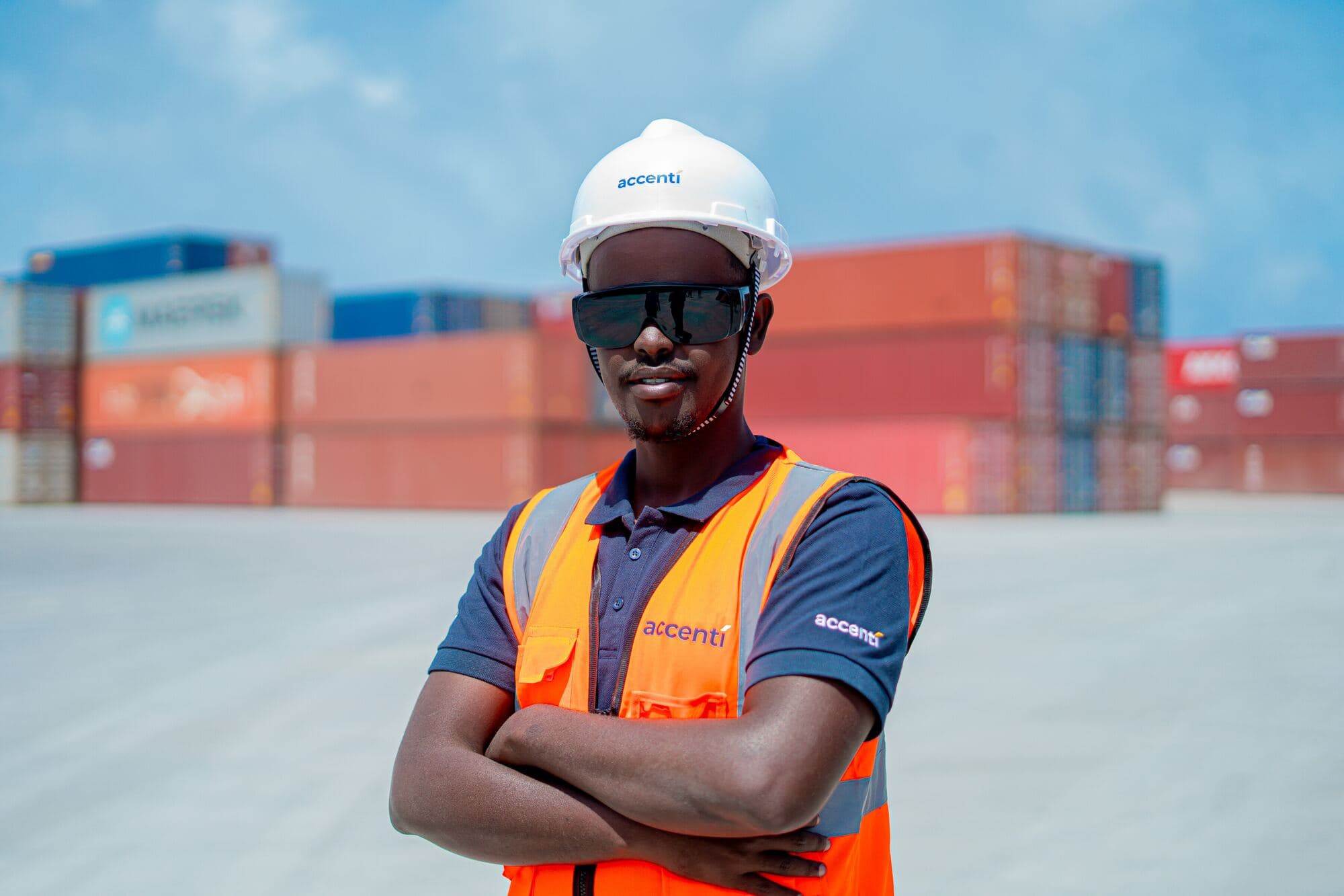 Accenti logistics coordinator in a container yard